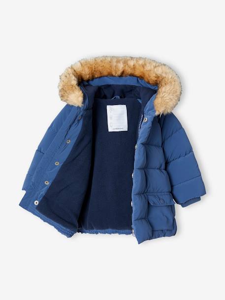 Jungen Baby Winterjacke mit Recycling-Polyester - indigo-blau+kurkuma - 2