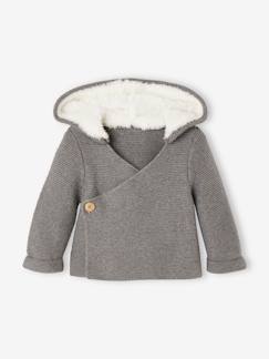 Babymode-Pullover, Strickjacken & Sweatshirts-Baby Strickjacke, gefütterte Kapuze