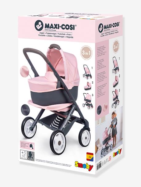 Puppenkinderwagen, 3-in-1-Kombi-Kinderwagen Maxi Cosi SMOBY grün+rosa 9