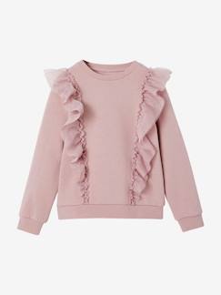 Maedchenkleidung-Pullover, Strickjacken & Sweatshirts-Mädchen Sweatshirt mit Volants