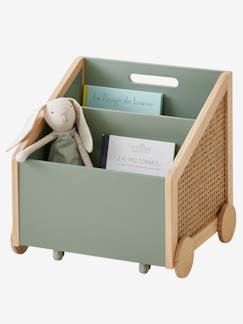 Kinderzimmer-Aufbewahrung-Kommoden & Sideboards-Kinder Bücherregal mit Rollen, Rattan POESIE