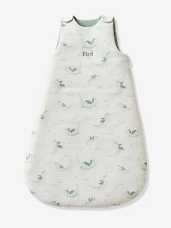 Dekoration & Bettwäsche-Babybettwäsche-Schlafsäcke-Ärmelloser Baby Schlafsack aus Musselin DRACHE personalisierbar Oeko-Tex
