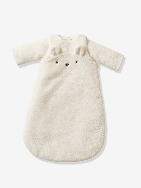 Baby Winterschlafsack GRÜNER WALD, Ärmel abnehmbar Oeko Tex braun/bär+salbeigrün+wollweiß/eisbär 13