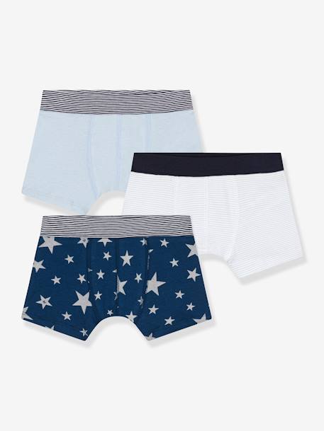 3er-Pack Jungen Boxershorts mit Sternen PETIT BATEAU - weiß bedruckt - 1