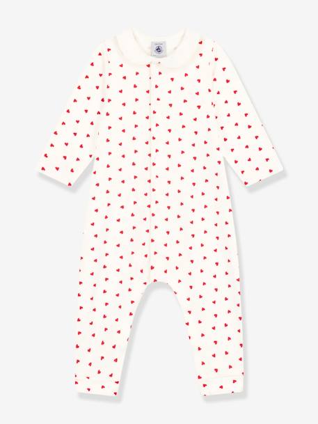 Baby Overall mit Herzen PETIT BATEAU - weiß bedruckt - 1