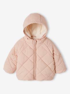 Babymode-Mädchen Baby Steppjacke mit abnehmbarer Kapuze, Recycling-Polyester