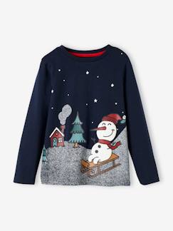 -Weihnachtliches Jungen Shirt mit Schneemann