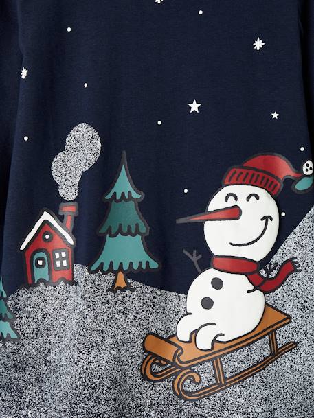 Weihnachtliches Jungen Shirt mit Schneemann marine 3