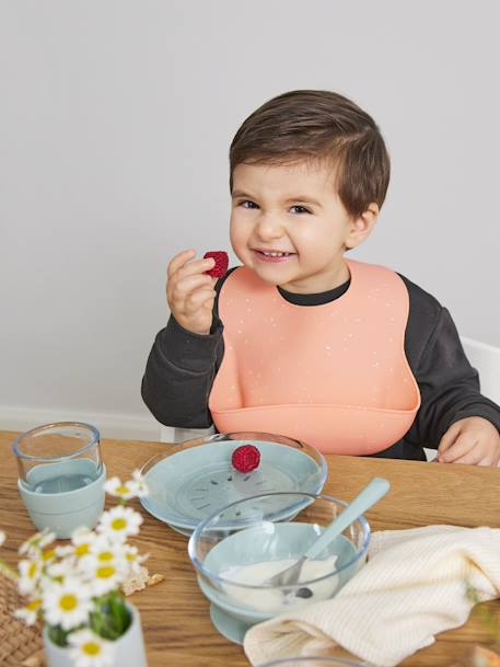 2er-Pack Baby Lätzchen mit Auffangschale LÄSSIG, Silikon blau 7