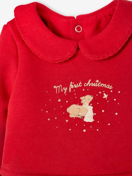 Weihnachtliches Baby-Set: Kleid, Haarband & Strumpfhose rot 5