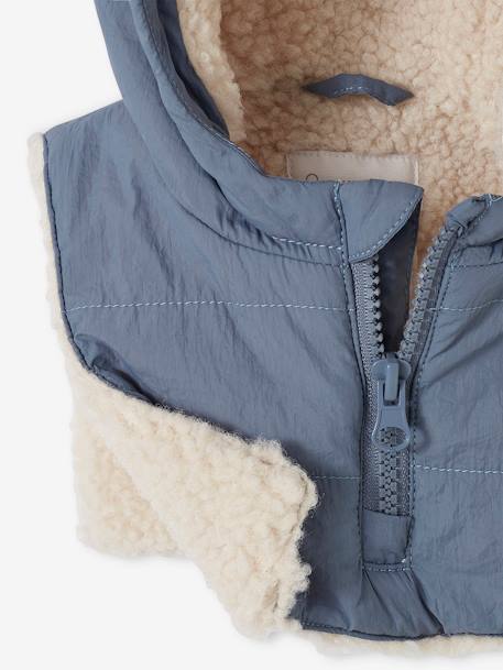 Baby Winterjacke mit abnehmbarer Kapuze, Recycling-Polyester graublau 10