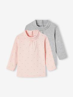 Babymode-Shirts & Rollkragenpullover-Rollkragenpullover-2er-Pack Mädchen Baby Rollkragenshirts BASIC