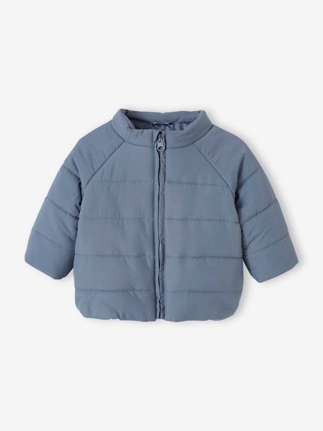 Baby Winterjacke mit abnehmbarer Kapuze, Recycling-Polyester graublau 4