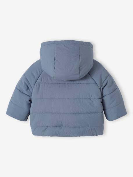 Baby Winterjacke mit abnehmbarer Kapuze, Recycling-Polyester graublau 7