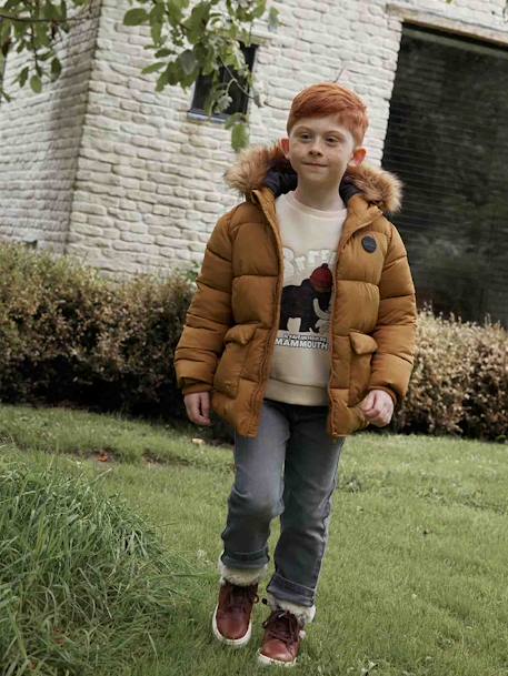 Jungen Jacke & Handschuhe mit Recyclingmaterial blau+braun+tannengrün 7