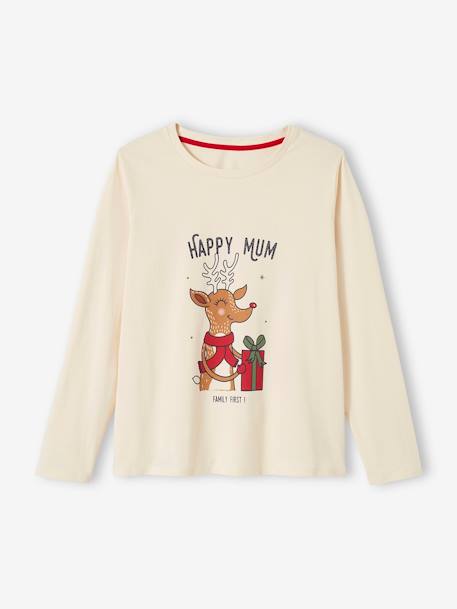 Damen Weihnachts-Schlafanzug Capsule Collection FAMILY FIRST wollweiß 4