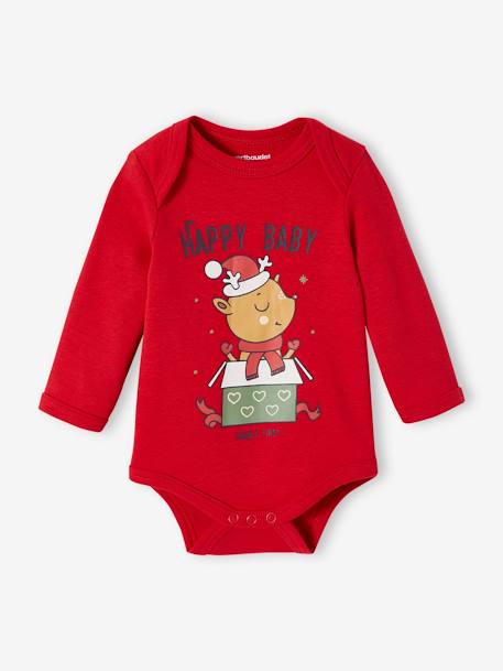 2er-Pack Baby Weihnachts-Bodys Oeko-Tex - rot - 2