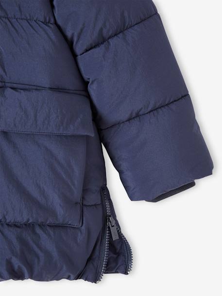 Jungen Wintermantel mit Recycling-Polyester - eisblau+marine - 13