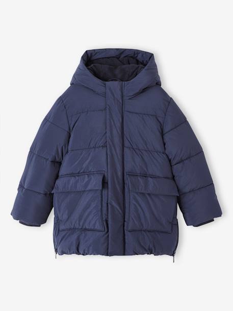 Jungen Wintermantel mit Recycling-Polyester eisblau+marine 9