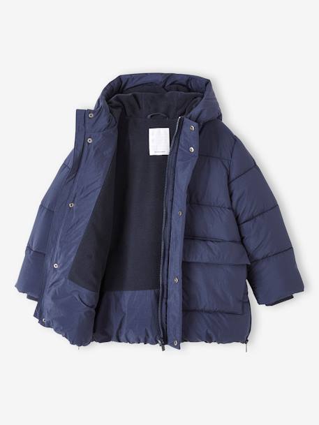 Jungen Wintermantel mit Recycling-Polyester eisblau+marine 10