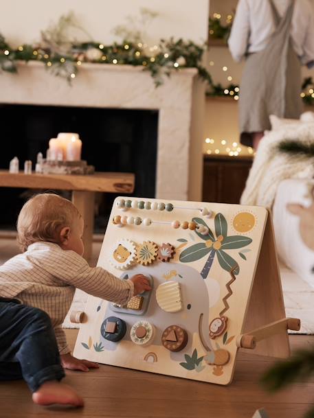 Baby Activity-Tafel TANSANIA aus Holz FSC®, wendbar weiß 1