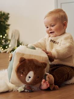 Spielzeug-Baby-Baby Activity-Stoffwürfel GRÜNER WALD