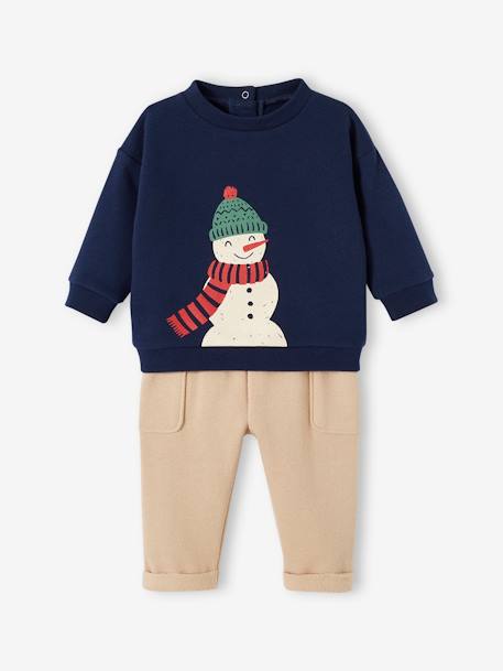 Baby Weihnachts-Geschenkset: Sweatshirt & Baggyhose marine 7