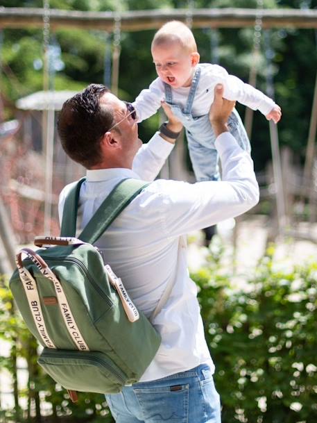 Eltern Wickelrucksack Family Club Signature CHILDHOME - grün+schwarz+wollweiß - 5