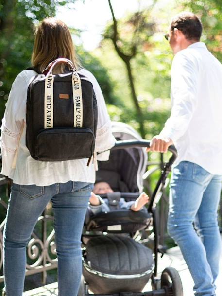 Eltern Wickelrucksack Family Club Signature CHILDHOME grün+schwarz+wollweiß 10