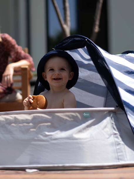 Strandmuschel mit UV-Schutz UPF 50+, Pop-up BABYMOOV - blau/weiß/grau+grün - 7