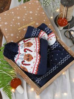 Babymode-Accessoires-Jungen Baby Weihnachts-Geschenkset: Mütze, Fäustlinge & Rundschal