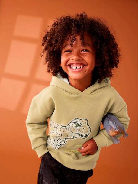 Jungen Dino-Kapuzensweatshirt - olivgrün - 1