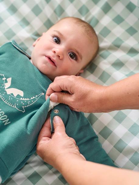 Baby Winterschlafsack mit abnehmbaren Ärmeln DRACHE Oeko-Tex - grau meliert - 6