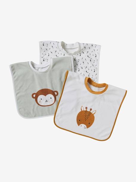 3er-Pack Baby Schlupflätzchen, personalisierbar - pack hellgrün pandafreunde - 1