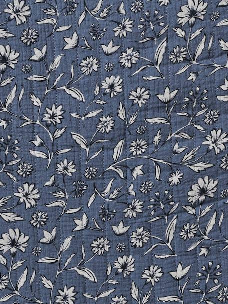 Baby Ausfahrsack, Musselin Oeko-Tex, personalisierbar - blau indien blume+wollweiß landhaus - 9