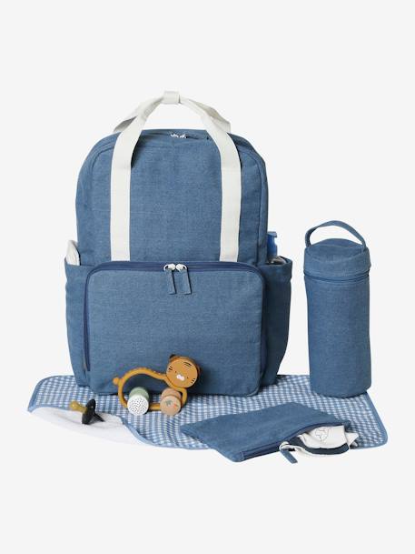 Wickelrucksack, Recycling-Polyester - blau+grau - 3