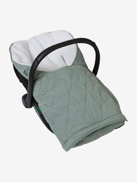 Baby Ausfahrsack mit Futter aus Teddyfleece moosgrün+schiefergrau 5