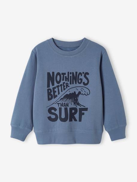 Jungen Sweatshirt mit Print BASIC Oeko-Tex - aprikose+beige meliert+graublau+pistaziengrün - 9