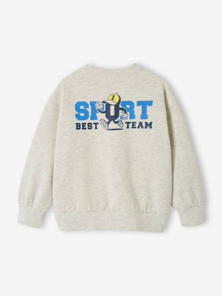 Jungen Sport-Sweatshirt mit Print Oeko-Tex weiß meliert 2