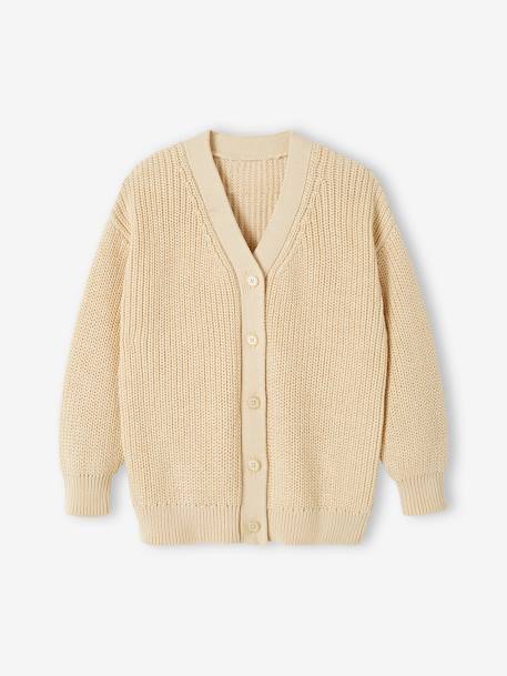 Langer Mädchen Cardigan Oeko-Tex - vanille - 1