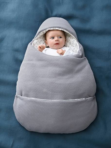 2-in-1 Baby Ausfahrsack/Wickelunterlage Oeko-Tex, personalisierbar grau 6