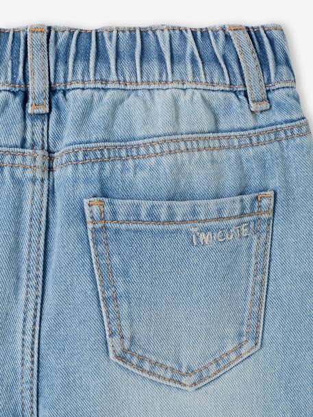 Mädchen Mom-Fit-Jeans, WATERLESS Hüftweite REGULAR double stone+jeansblau 4