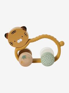 Babyartikel-Essen & Trinken-Schnuller & Beißringe-Baby Tiger-Rassel aus Silikon & Holz FSC®