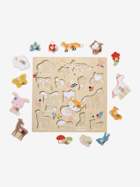 Baby Steckpuzzle MÄRCHENWALD aus Holz FSC® - rosa - 4