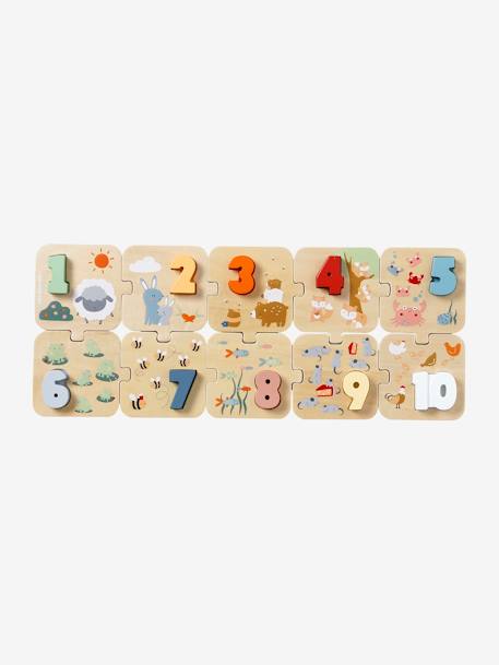 2-in-1 Baby Zahlenpuzzle aus Holz FSC® grün 1