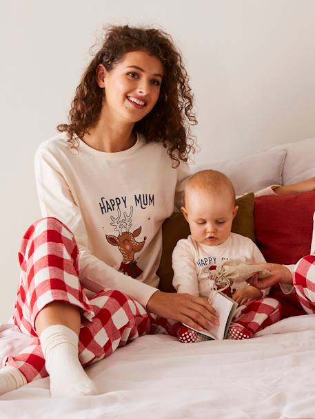 Damen Weihnachts-Schlafanzug Capsule Collection FAMILY FIRST wollweiß 1