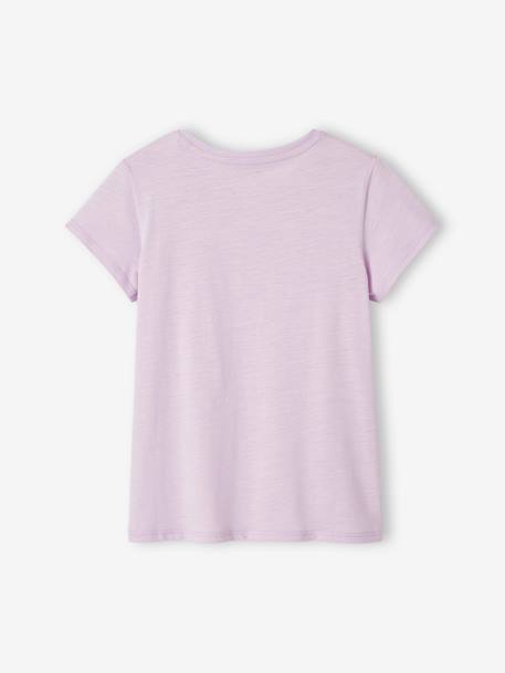 Mädchen Sport-T-Shirt mit Glanzstreifen BASIC Oeko-Tex - grau meliert+lila+pfirsich+wollweiß - 5