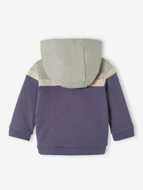 Jungen Baby Kapuzensweatjacke Oeko-Tex - aqua+karamell/grau - 2