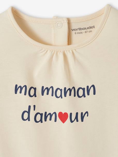 Baby T-Shirt mit Schriftzug Bio-Baumwolle hellrosa+wollweiß 8