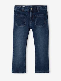 Maedchenkleidung-Hosen-Mädchen Flare-Jeans, 7/8